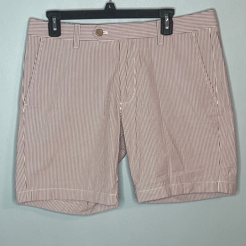 Jomers Seersucker Striped Chino Golf Khaki Shorts Size 33.